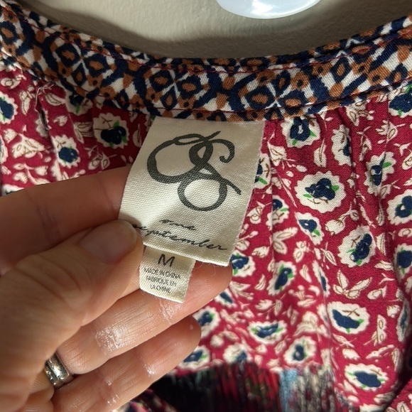 ANTHROPOLOGIE ONE SEPTEMBER Tamarosa Pleated Sleeveless Boho Blouse Size Medium - Picture 7 of 16